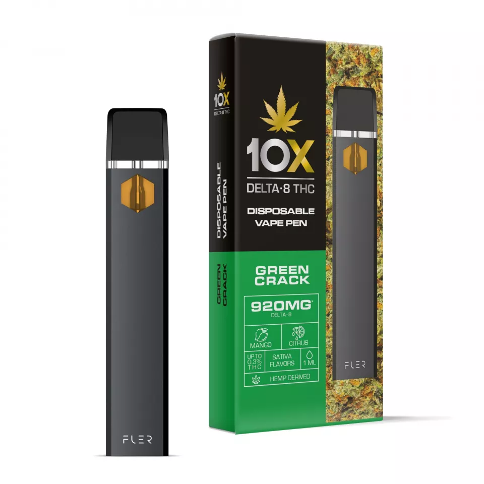 Green Crack Vape Pen - Delta 8 THC - Disposable - 10X - 920mg